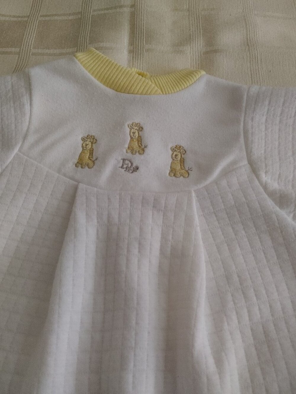 Vintage Newborn Baby Dior Footed Sleeper Size Small To 11 lbs. - Picture 2 of 6